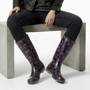 Floral Pattern Women's Rain Boots